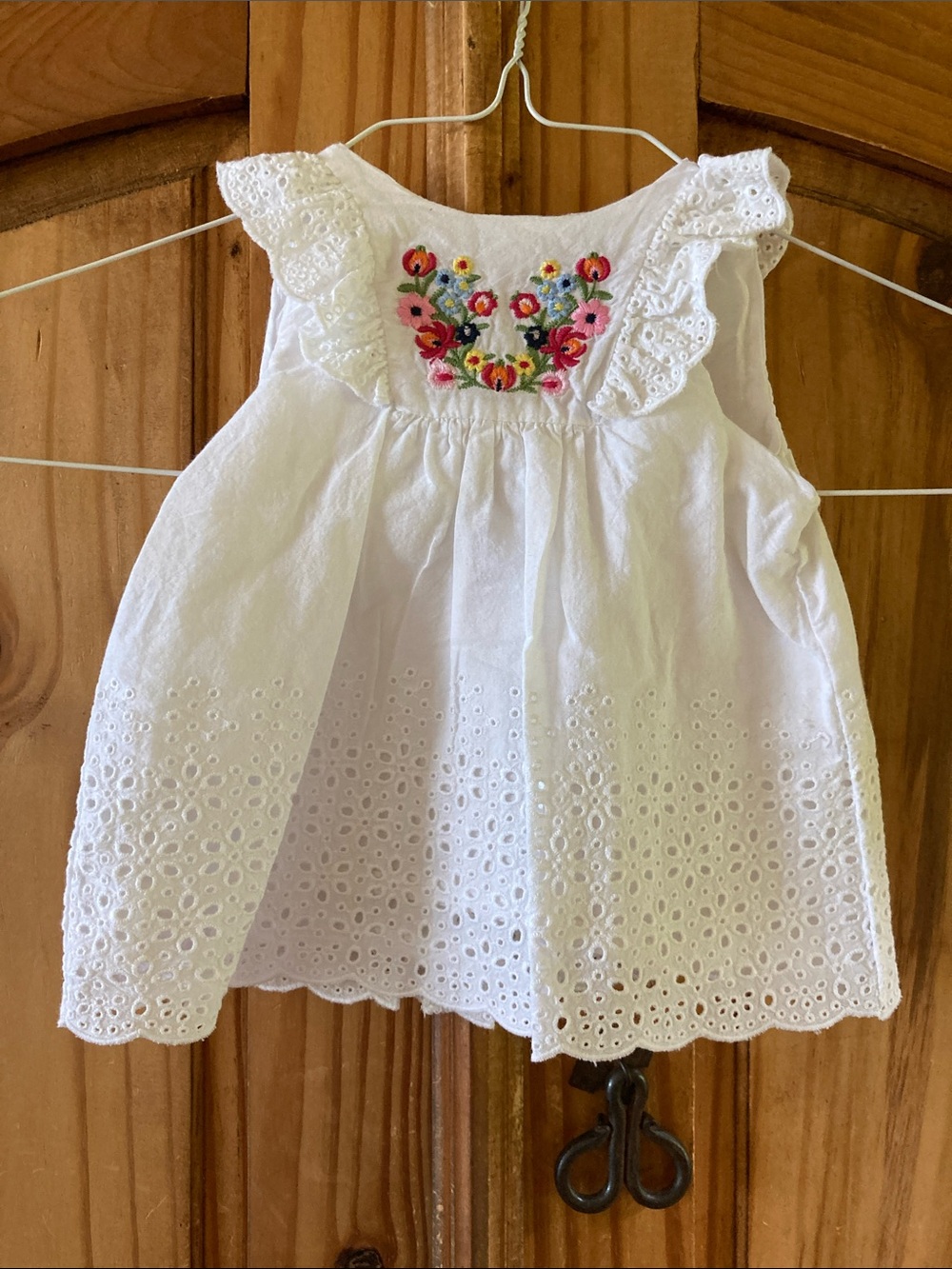 Girls Little Me white flowers sleeveless dress size 6 months
